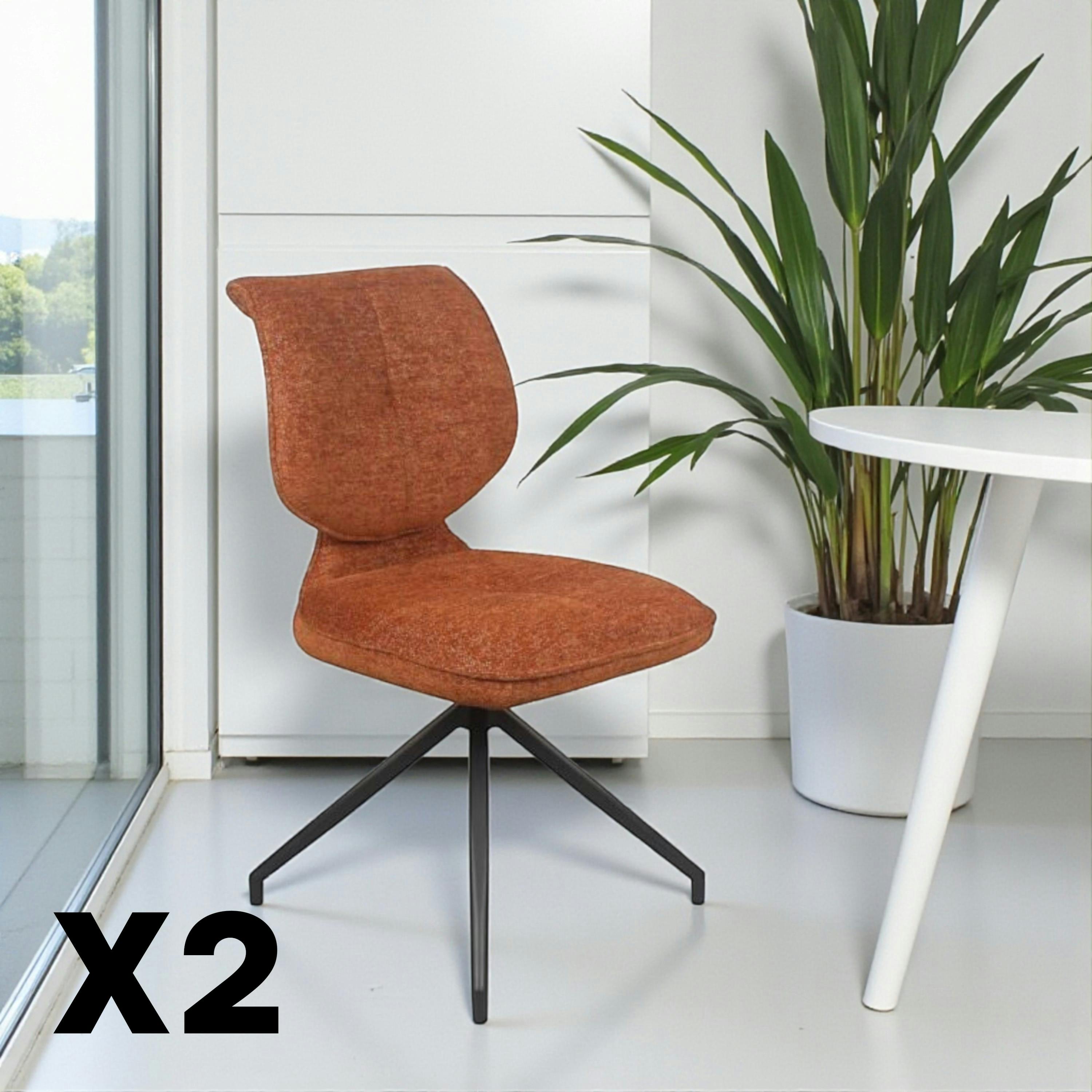 Chaise pivotante rouille dossier double (lot de 2) LIGURIE