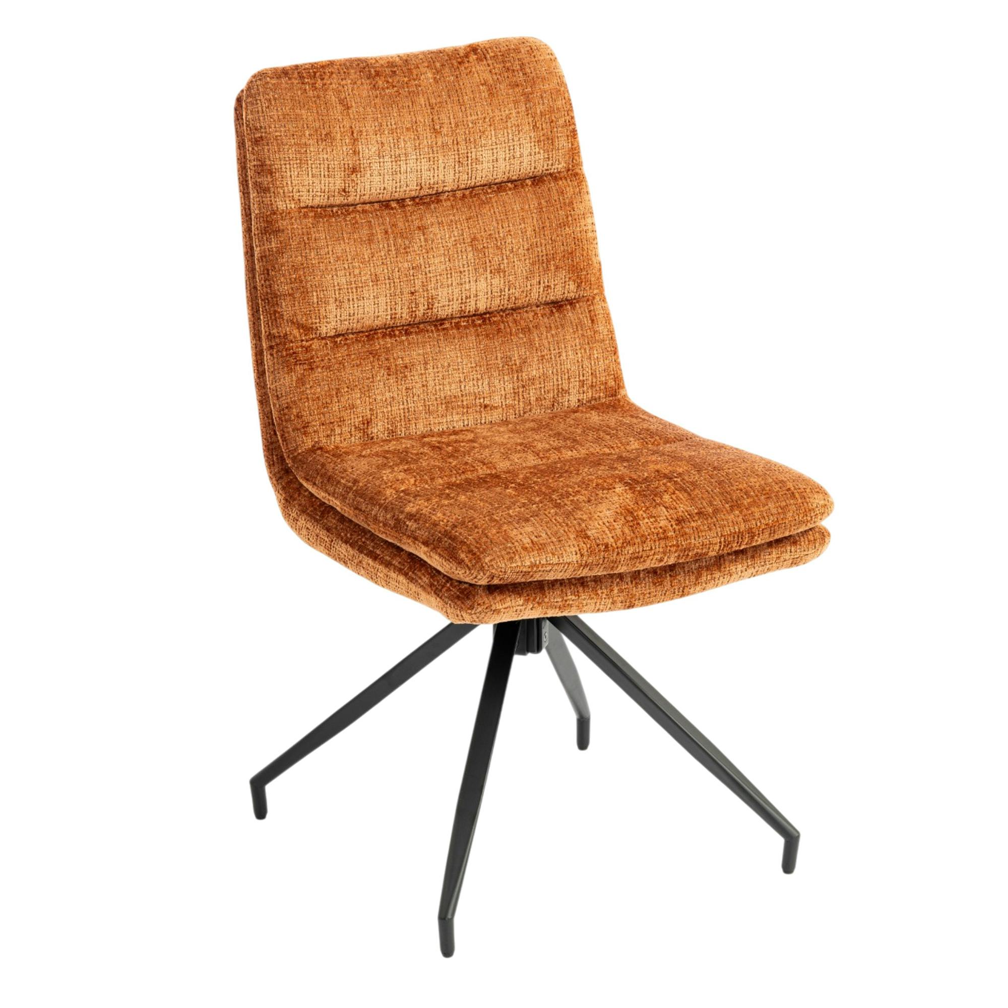 Chaise pivotante rouille en tissu doux texturé (x2) PALERME