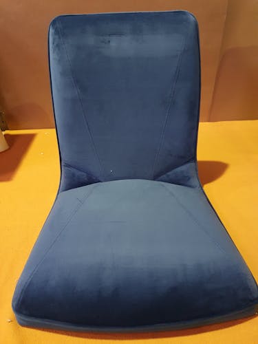 Chaise pivotante velours bleu (lot de 2) OKA