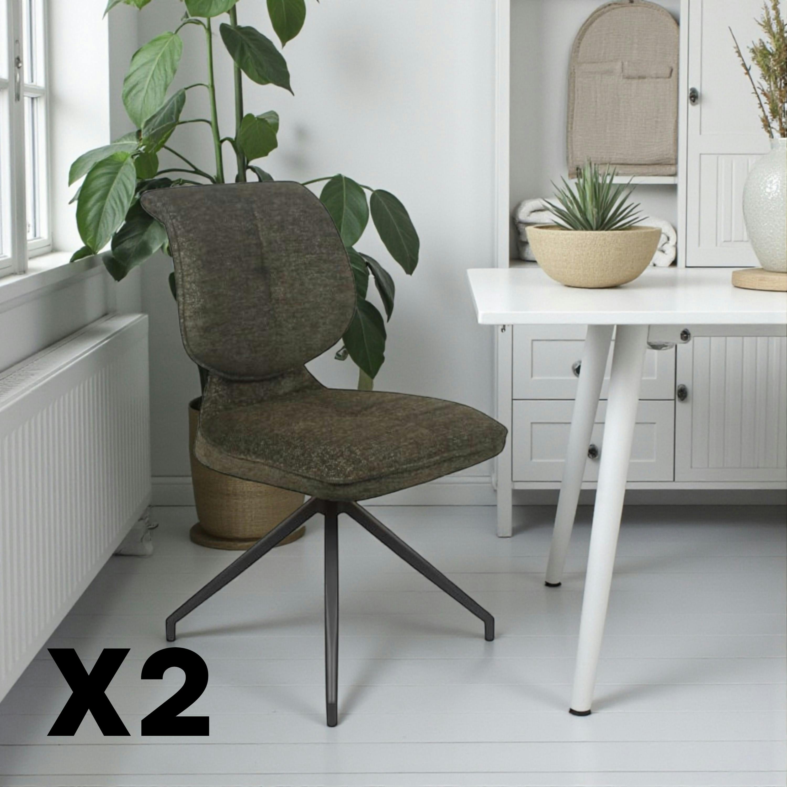 Chaise pivotante verte dossier double (lot de 2) LIGURIE