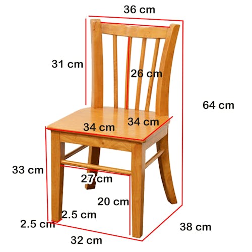 Chaise pour enfant Hévéa 36x38x64cm TRADITION