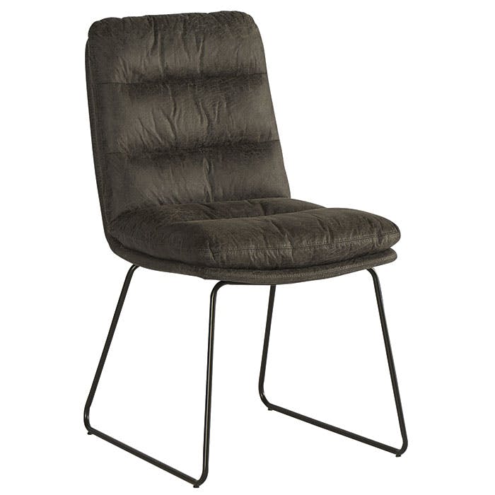 Chaise rembourrée grise EPIKA (lot de 2)