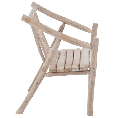 Chaise rustique en bois naturel 61x71x80cm