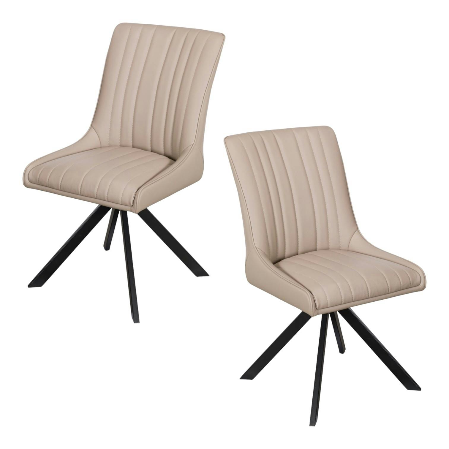 Chaise salle à manger beige (lot de 2) HUDSON