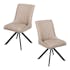 Chaise salle à manger beige (lot de 2) HUDSON