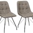Chaise en tissu marron pieds metal de style contemporain