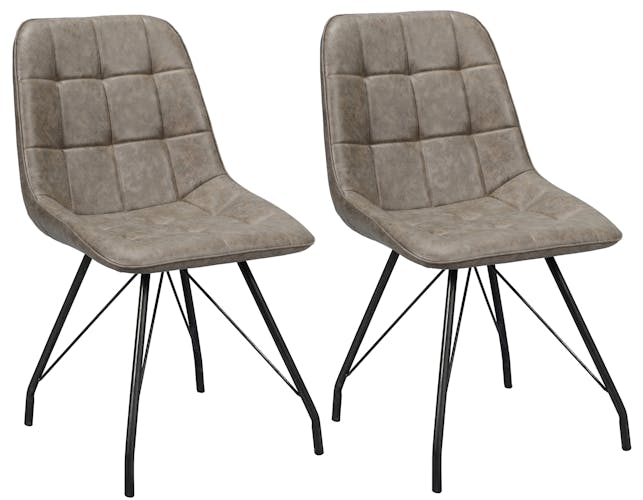 Chaise en tissu marron pieds metal de style contemporain