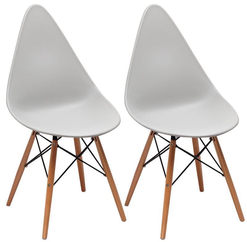 Chaise scandinave blanche DROP (lot de 2)