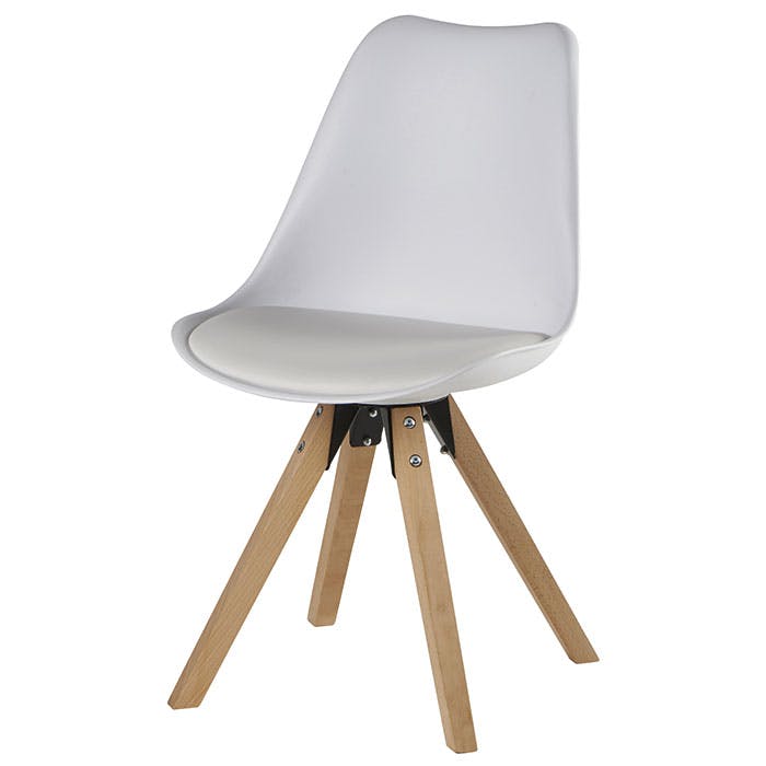 Chaise scandinave blanche TONY (lot de 2)