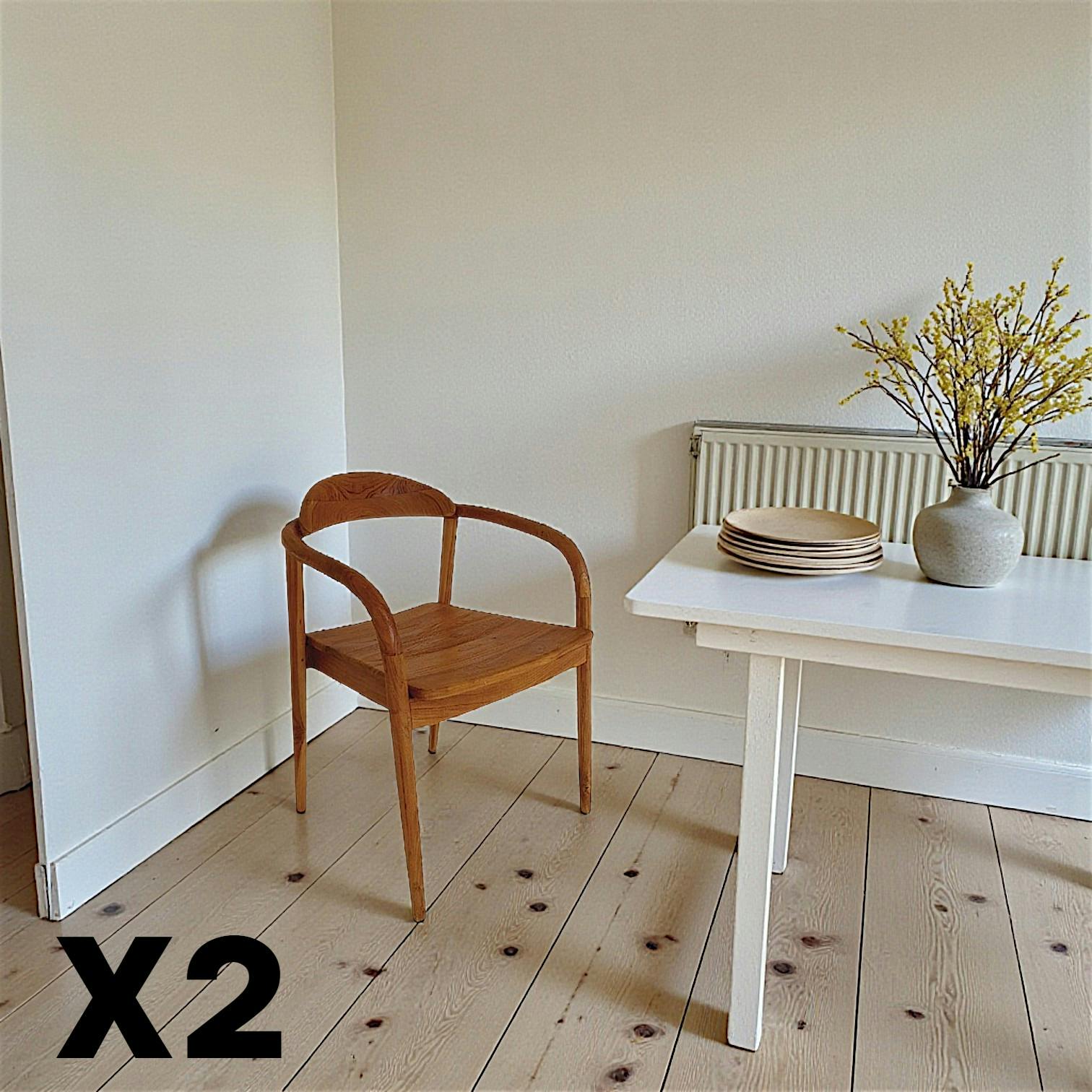 Chaise scandinave bois de teck massif (lot de 2) DEPOK