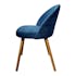 Chaise scandinave en bois et velours bleu (lot de 2) ETNA