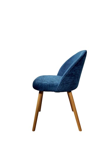 Chaise scandinave en bois et velours bleu (lot de 2) ETNA
