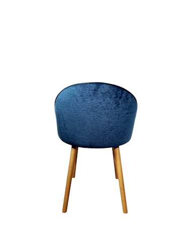 Chaise scandinave en bois et velours bleu (lot de 2) ETNA