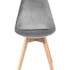 Chaise scandinave en velours gris 49x53xH84cm STOCKHOLM