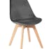 Chaise scandinave en velours gris anthracite 49x53xH84cm STOCKHOLM