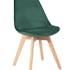 Chaise scandinave en velours vert émeraude 49x53xH84cm STOCKHOLM