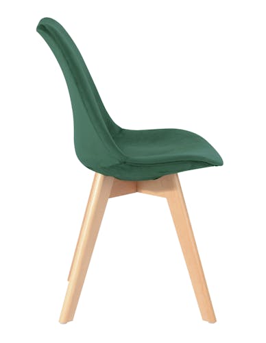 Chaise scandinave en velours vert émeraude 49x53xH84cm STOCKHOLM