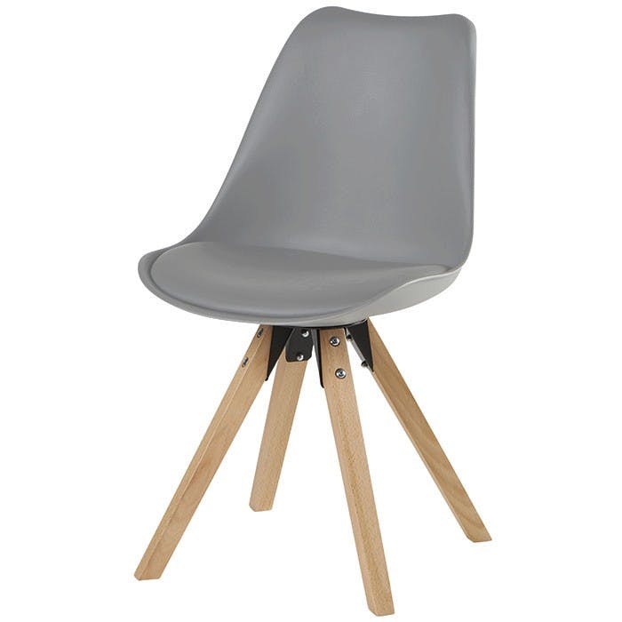 Chaise scandinave grise TONY (lot de 2)