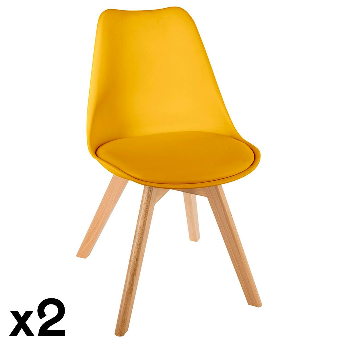 Chaise scandinave jaune (lot de 2) GOTEBORG