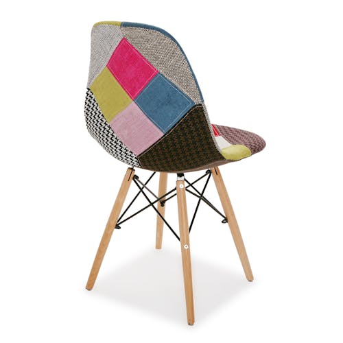 Chaises en style français 2 pcs avec design de patchwork Tissu