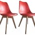 Chaise scandinave rouge TONY2 (lot de 2)