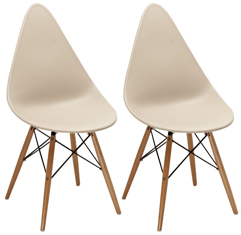 Chaise scandinave taupe DROP (lot de 2)