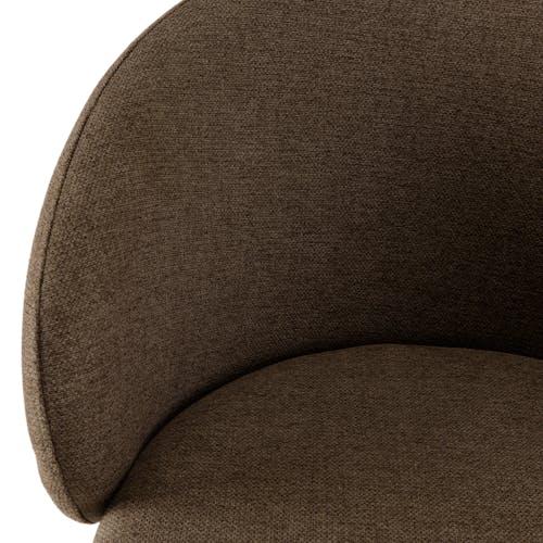 Chaise style cabriolet tissu marron (lot de 2) TIM