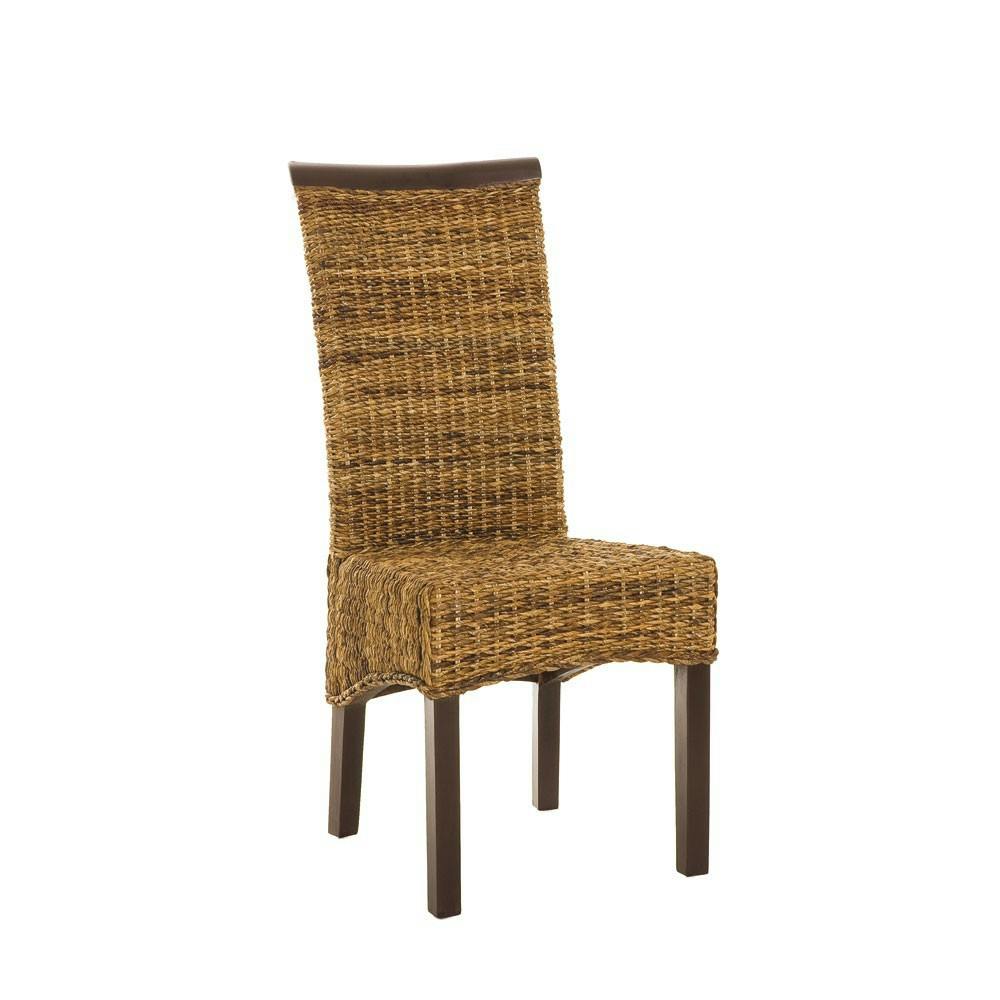Chaise tressée bananier et bois LOLA
