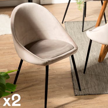  Chaise fauteuil en tissu beige pieds metal de style contemporain