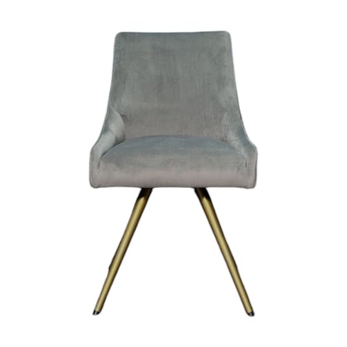 Chaise velours gris (lot de 2) HOBART