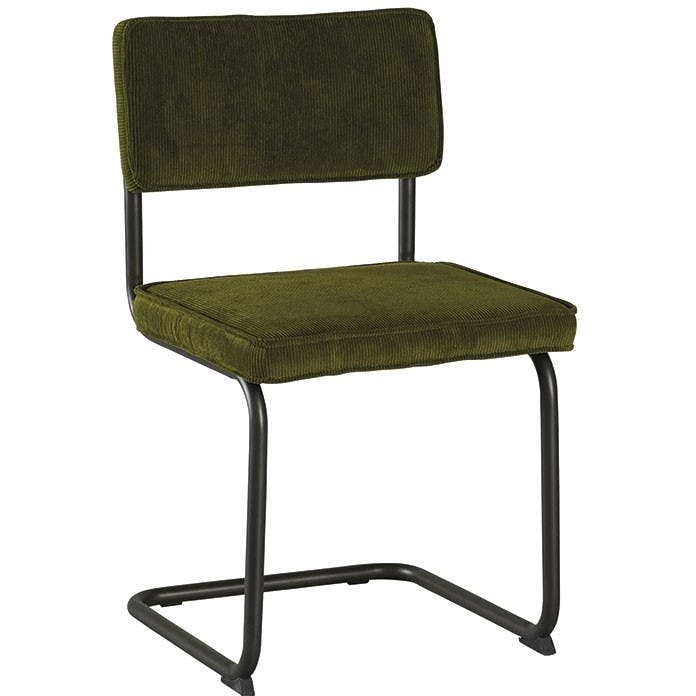 Chaise velours vert piètement luge (lot de 2) MALMOE