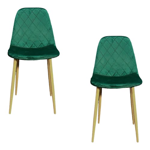 Chaise velours verte (lot de 2) HAWAI