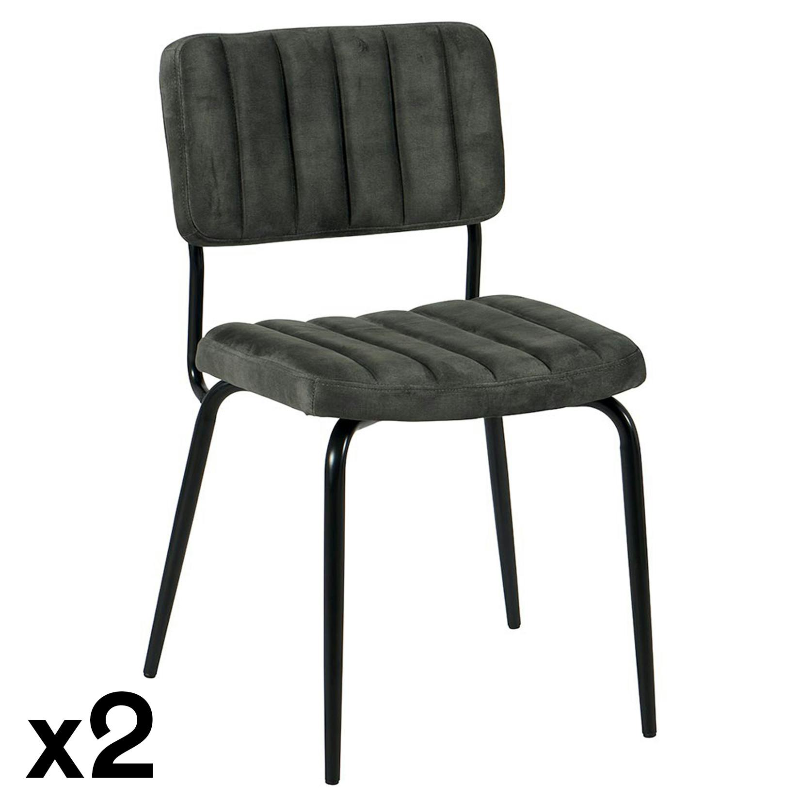 Chaise vintage anthracite FAIRLIE (lot de 2)