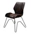 Chaise fauteuil en tissu marron pieds metal style vintage