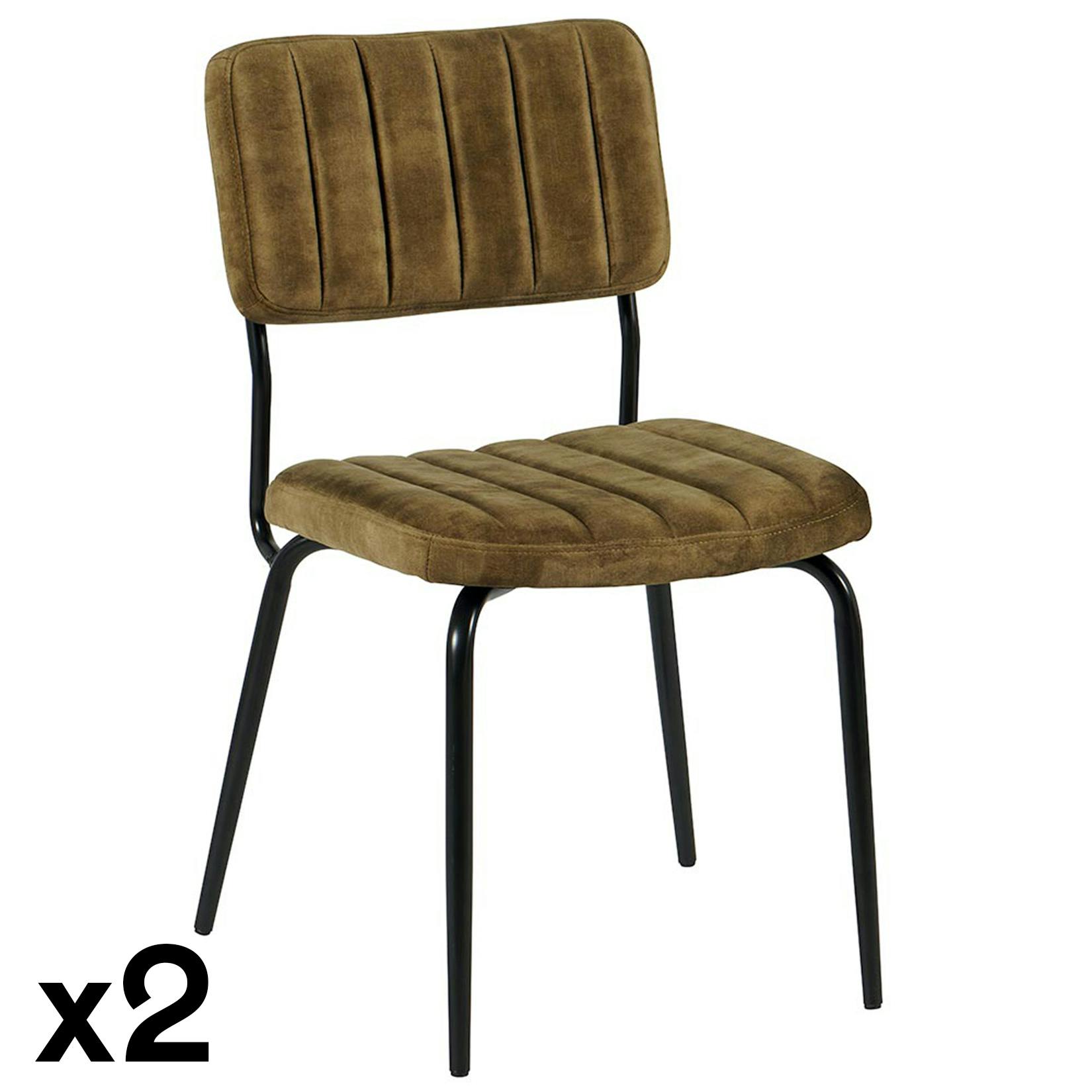 Chaise vintage kaki FAIRLIE (lot de 2)