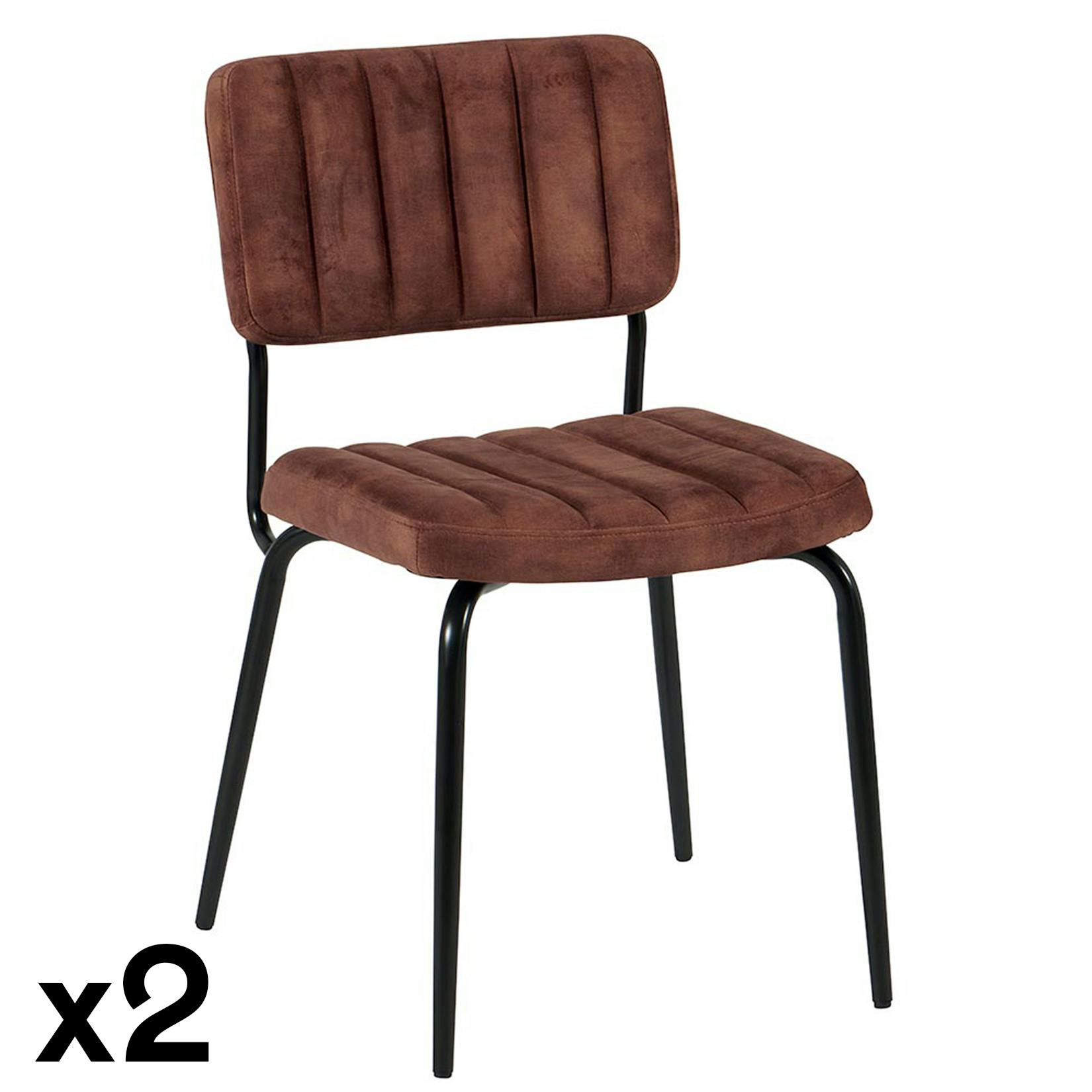 Chaise vintage marron FAIRLIE (lot de 2)