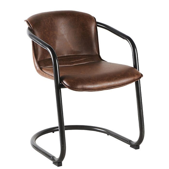 Chaise vintage marron havane