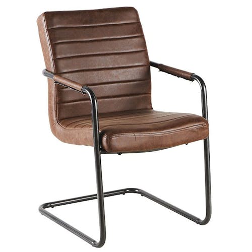 Chaise vintage marron havane rayures