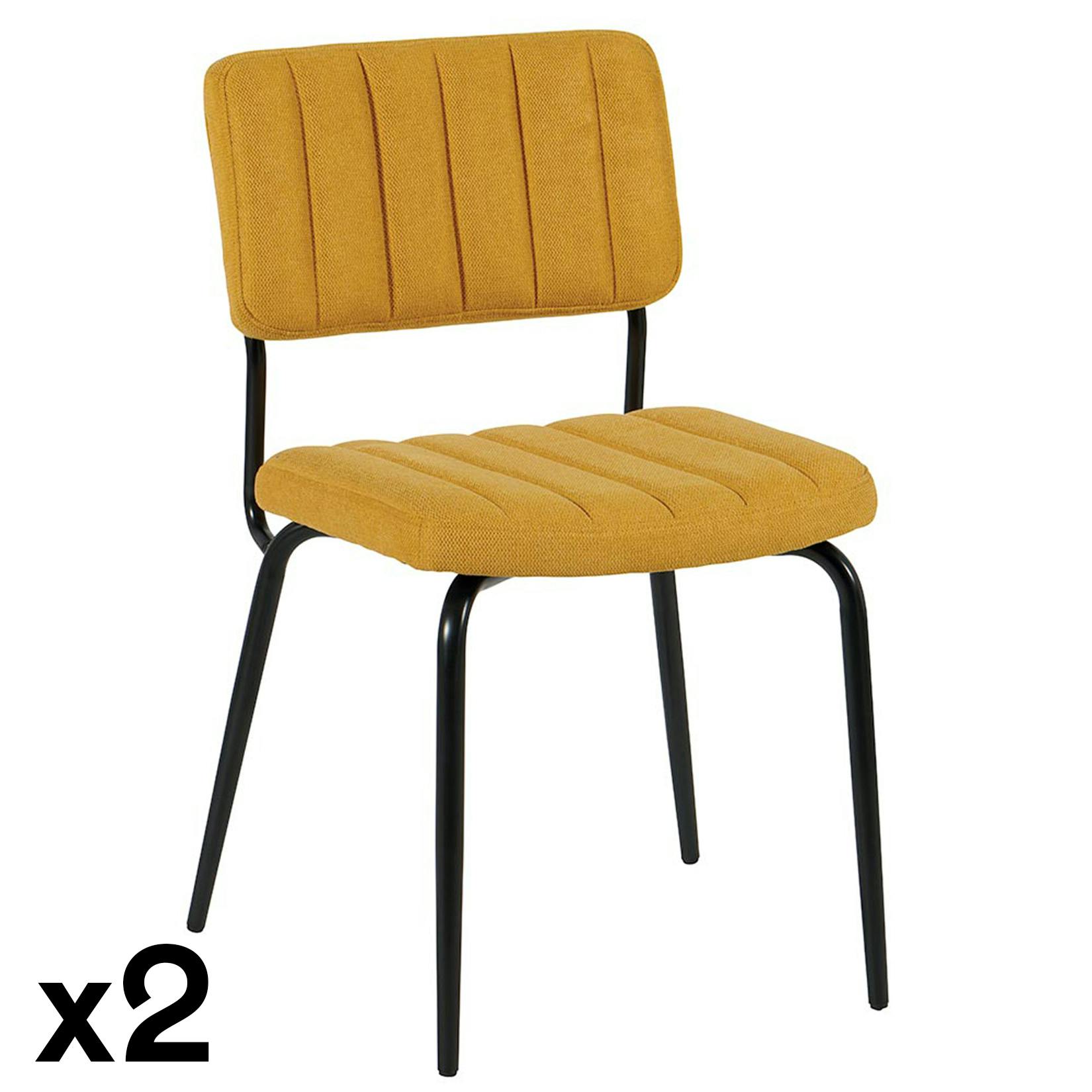 Chaise vintage moutarde FAIRLIE (lot de 2)