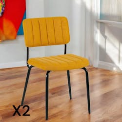 Chaise vintage moutarde FAIRLIE (lot de 2)