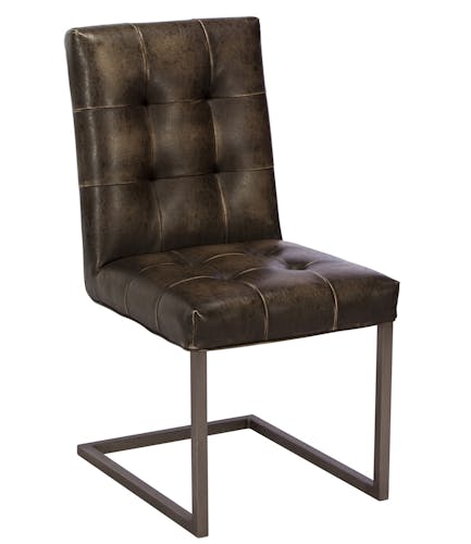 Chaise vintage rembourrée marron (lot de 2) OKA