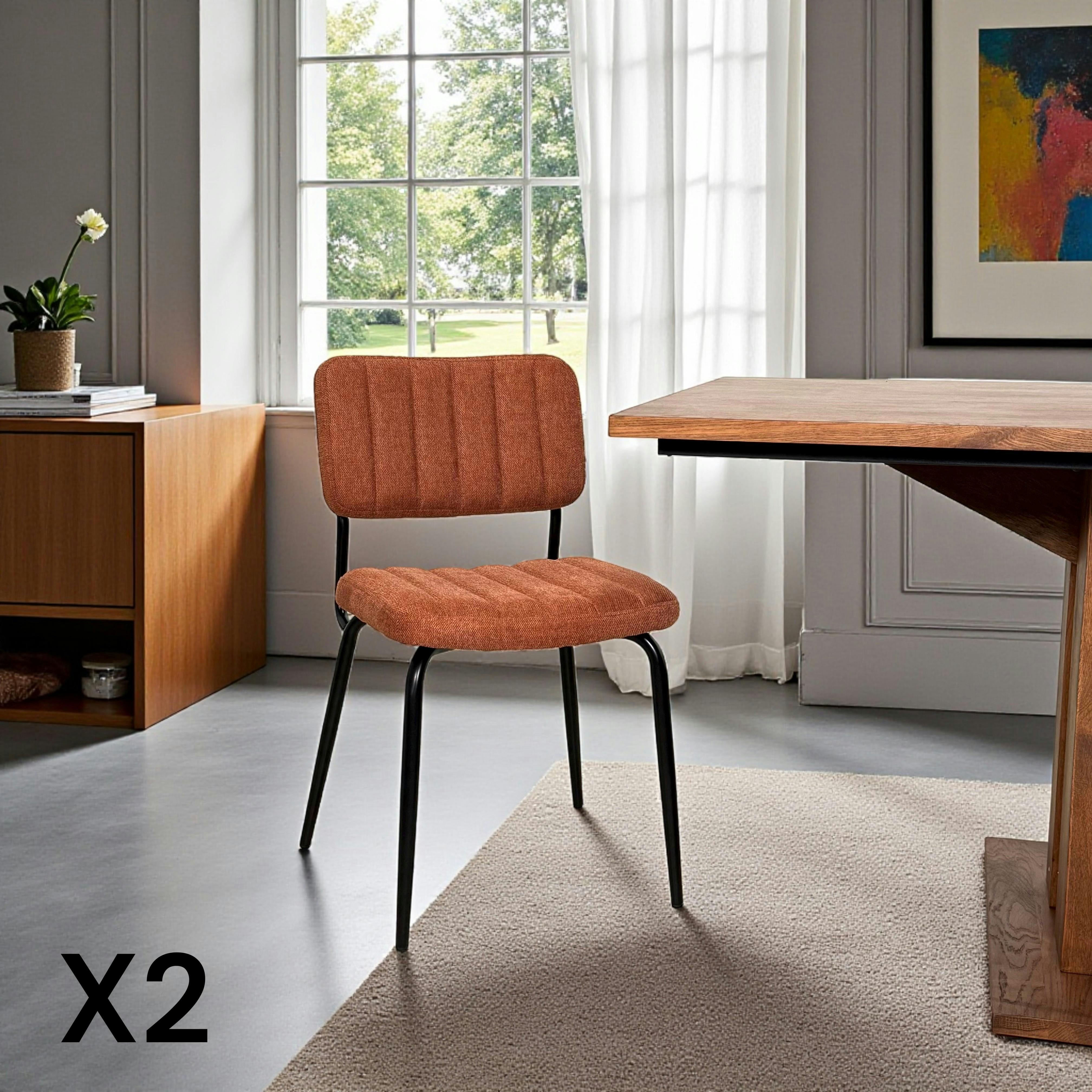 Chaise vintage rouille FAIRLIE (lot de 2)