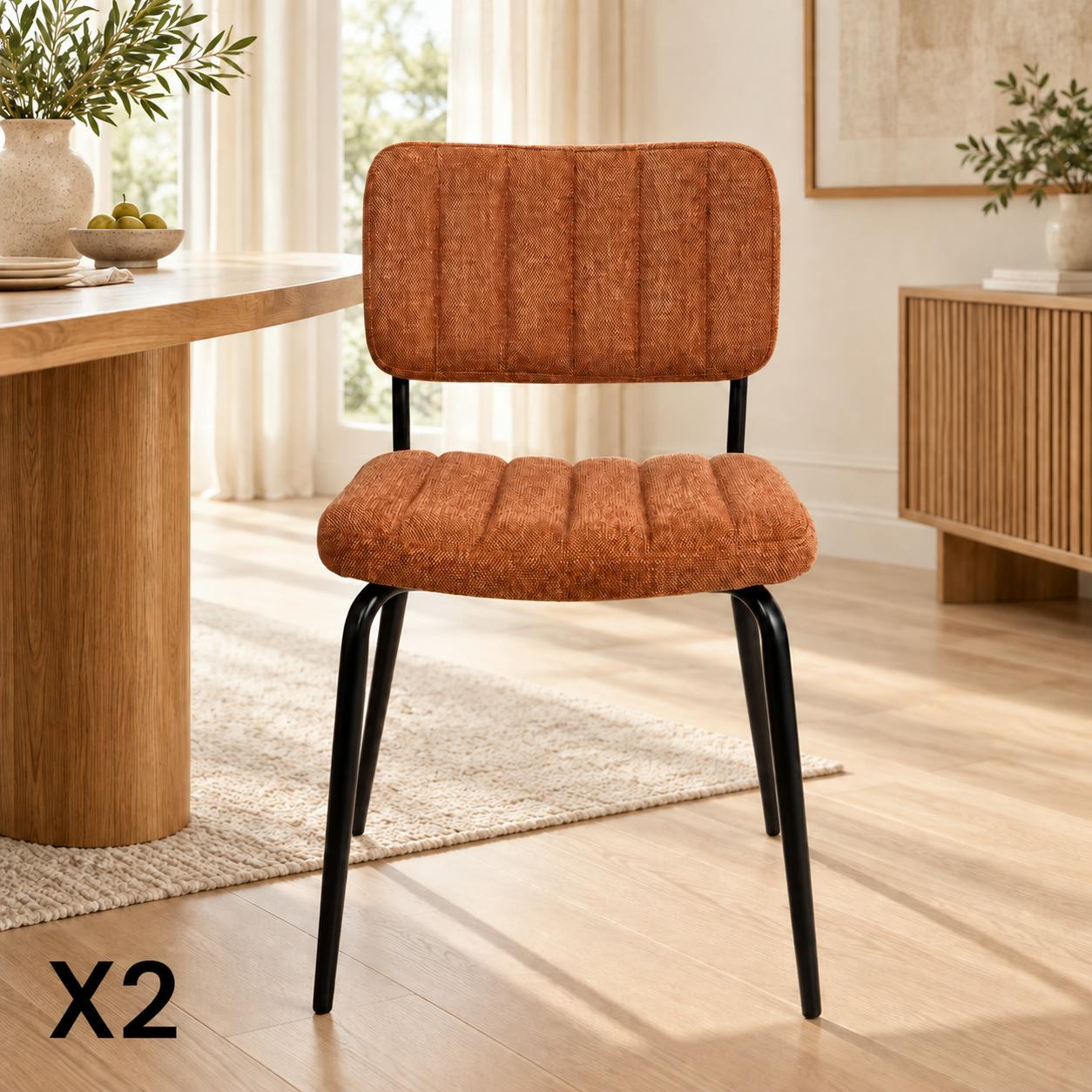 Chaise vintage rouille FAIRLIE (lot de 2)