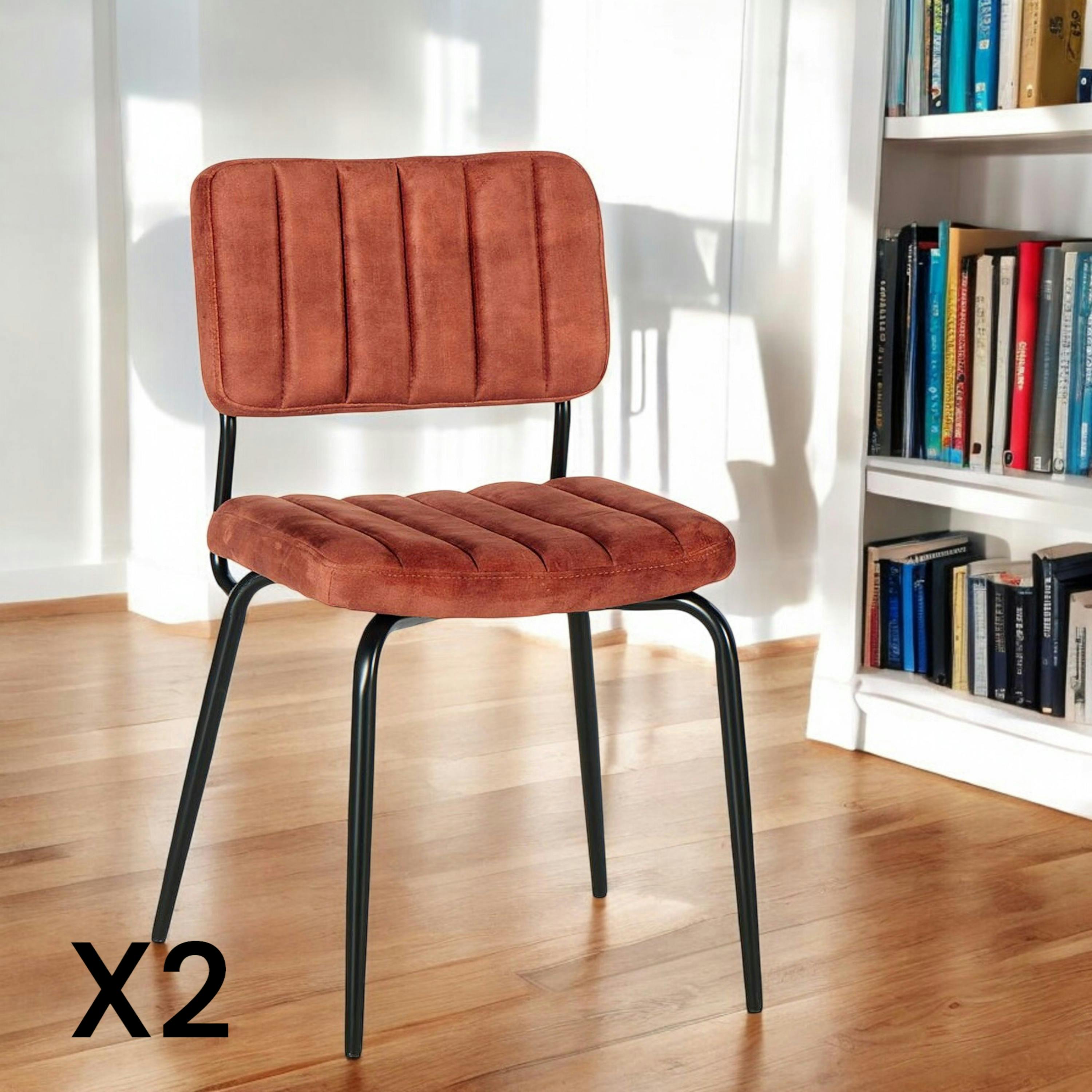 Chaise vintage terracotta FAIRLIE (lot de 2)