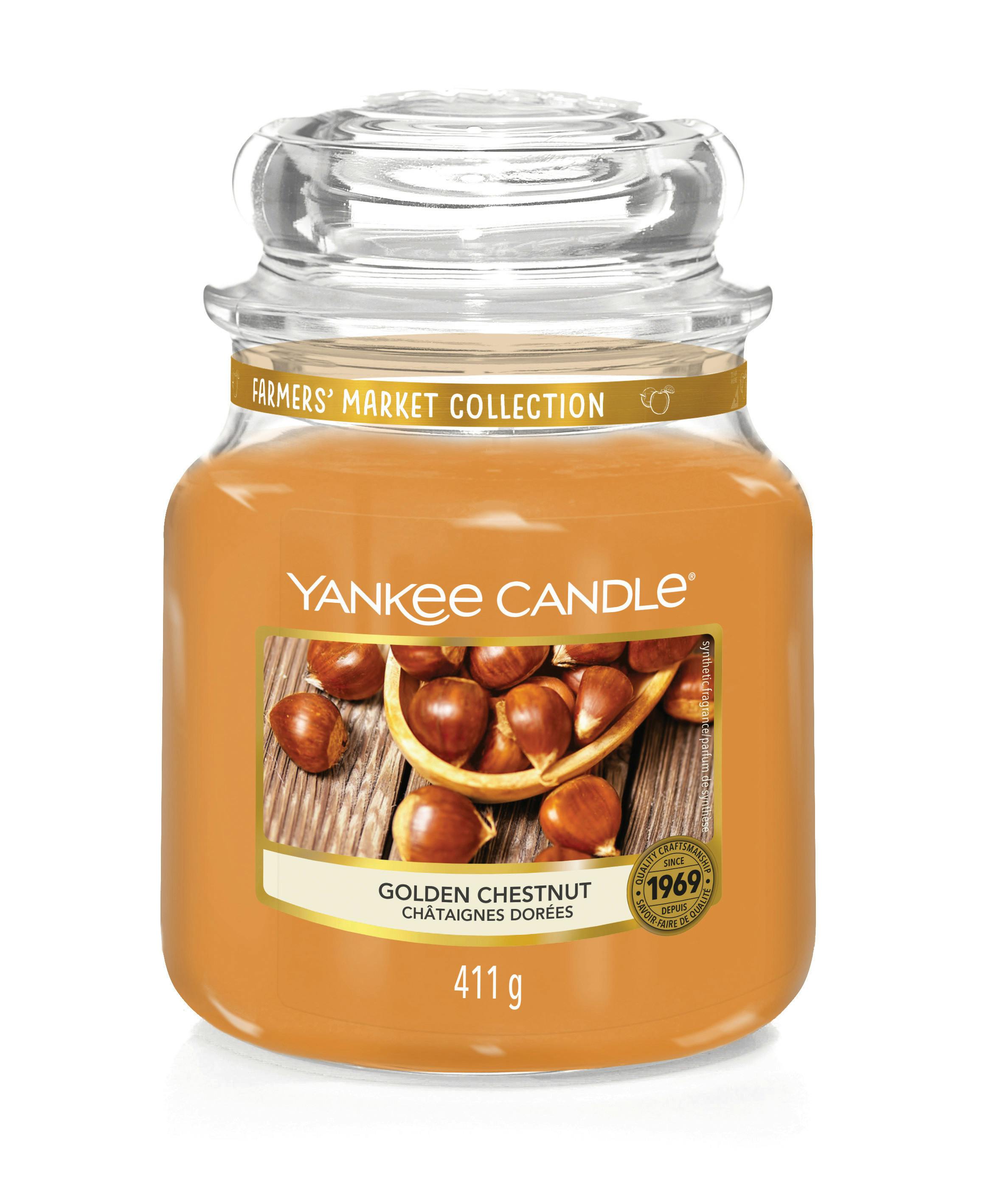 Chataîgnes dorées bougie parfumée moyenne jarre YANKEE CANDLE