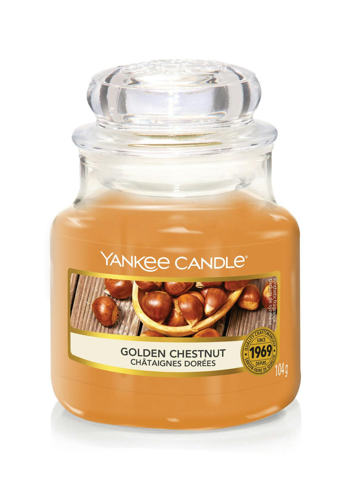 Chataîgnes dorées bougie parfumée petite jarre YANKEE CANDLE