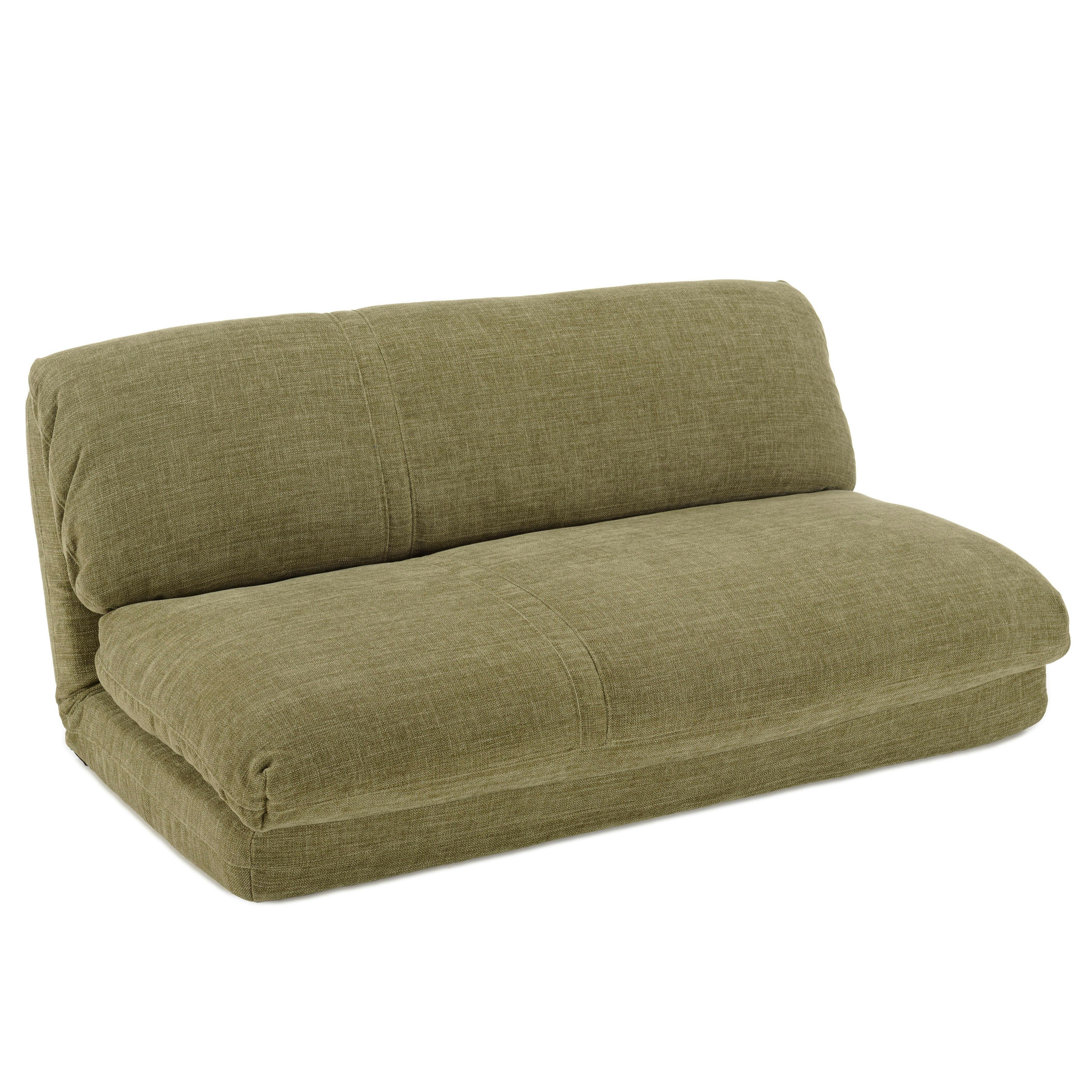 Chauffeuse convertible 2 places en tissu vert ASTORI