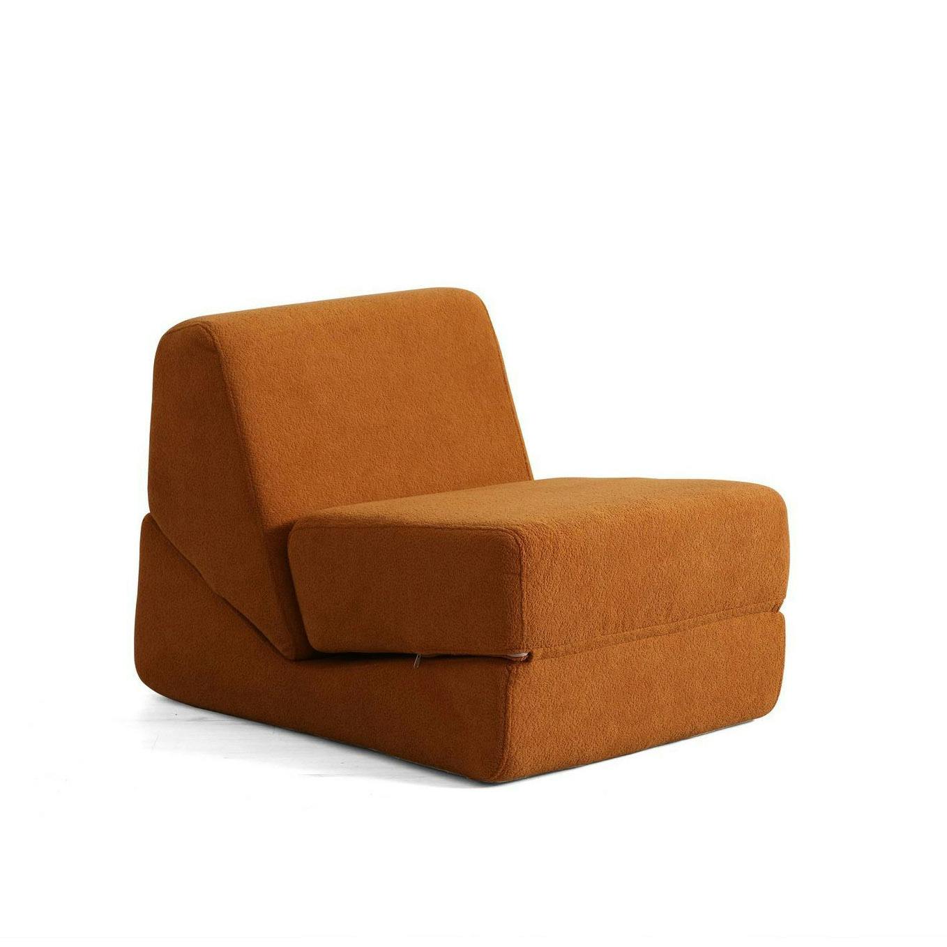 Chauffeuse convertible rouille bouclette, lit d'appoint SAPPO