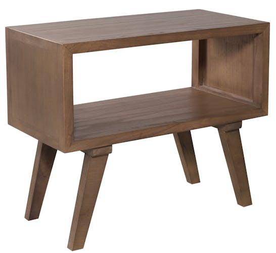 Chevet / Table d'appoint vintage bois couleur cannelle 1 niche 50X30X52cm FANNY