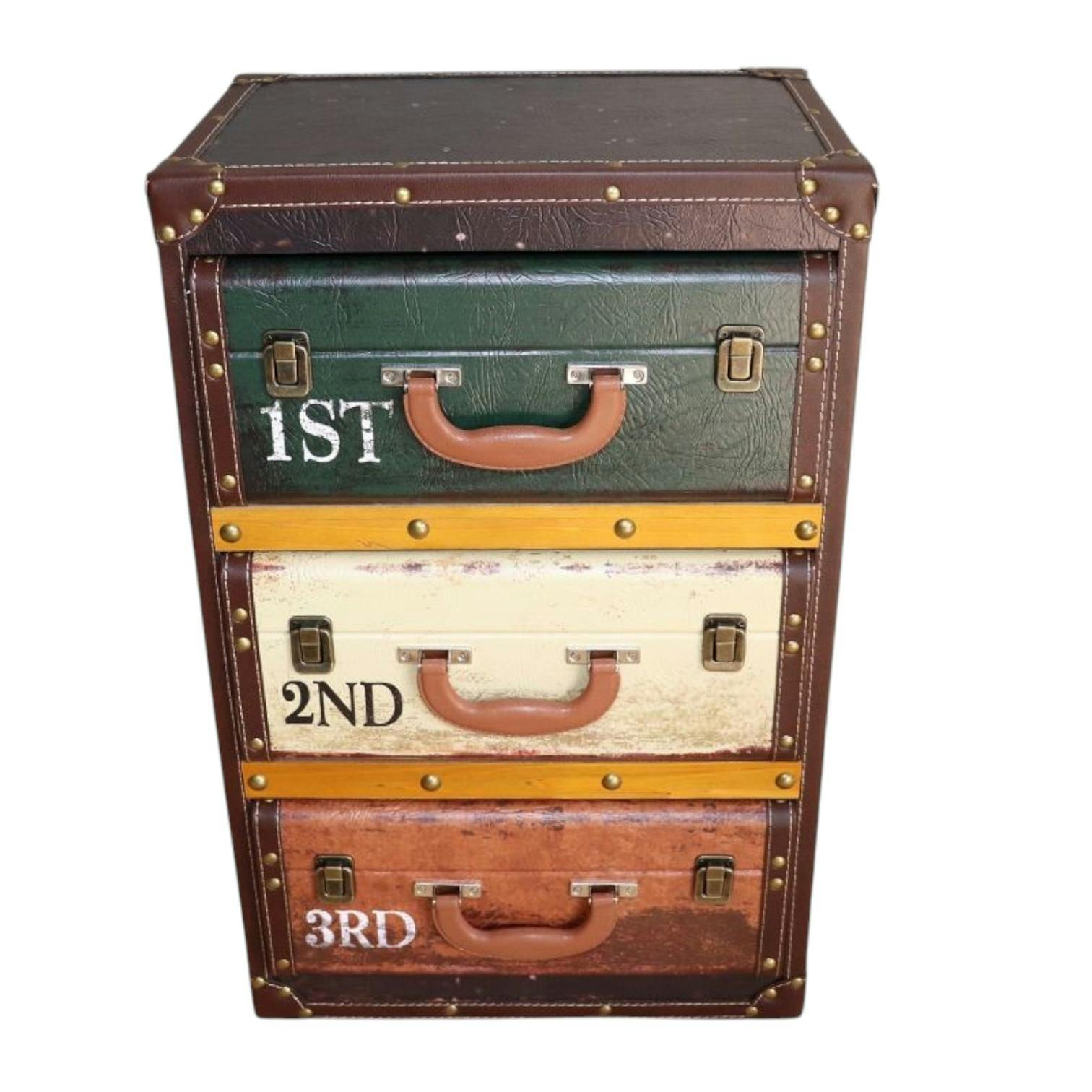 Chevet/Caisson de bureau façon valises colorées PUNO